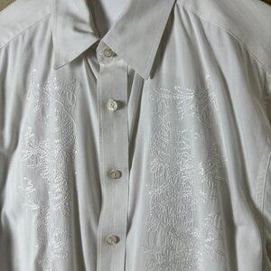 INDIGO PALMS Embroidered Front Button Down Style Shirt Size Large